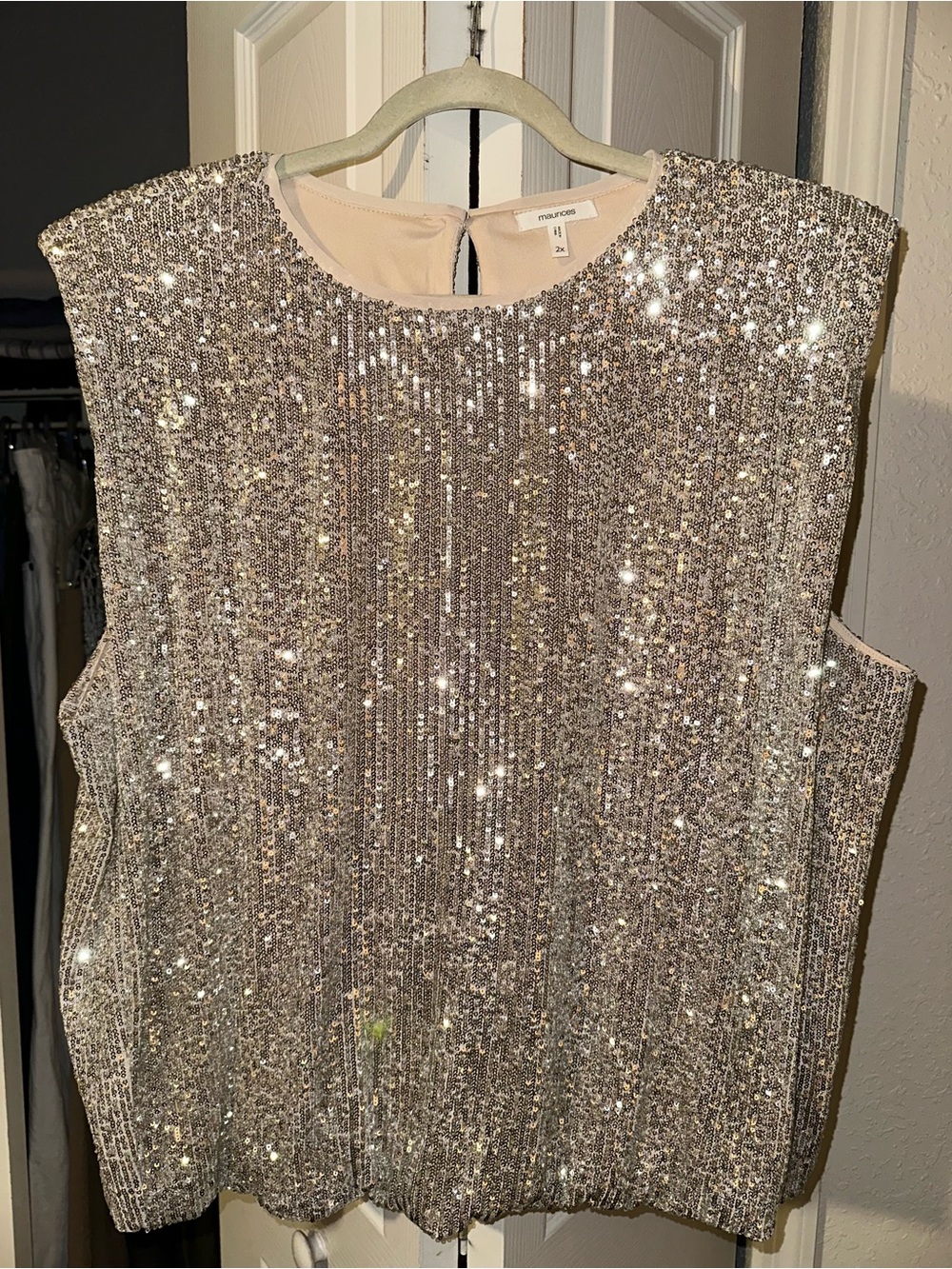 Maurices Champagne Sequin Cap-Sleeve Top 👀 NWOT